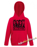 BLACKPINK - Logo & Band - červená detská mikina