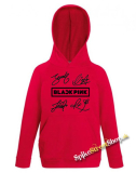 BLACKPINK - Logo & Signature - červená detská mikina