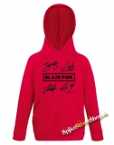 BLACKPINK - Logo & Signature - červená pánska mikina