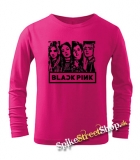 BLACKPINK - Logo & Band - ružové detské tričko s dlhými rukávmi