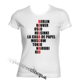 PAPIEROVÝ DOM - LA CASA DE PAPEL - Bella Ciao Names - biele dámske tričko