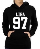 LISA 97 - White Logo - čierna dámska mikina