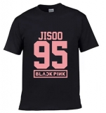 BLACKPINK - JISOO 95 - Pink Number Years - čierne detské tričko
