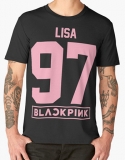 BLACKPINK - LISA 97 - Pink Number Years - čierne detské tričko