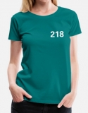 SQUID GAME - 218 - dámske tričko vo farbe tmavý tyrkys