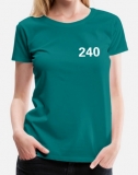 SQUID GAME - 240 - dámske tričko vo farbe tmavý tyrkys