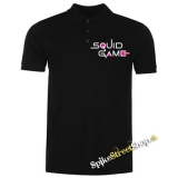 Čierna detská polokošeľa SQUID GAME - Logo Colour Pink