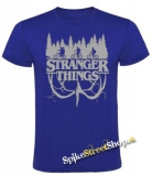 STRANGER THINGS - Silver Logo Flip - kráľovskymodré pánske tričko