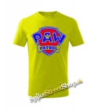 LABKOVÁ PATROLA - PAW PATROL - Logo - limetkové detské tričko