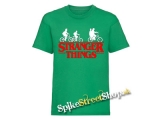 STRANGER THINGS - Bicycle Gang - zelené detské tričko