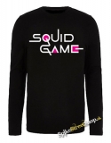 SQUID GAME - Logo Colour Pink - čierne pánske tričko s dlhými rukávmi