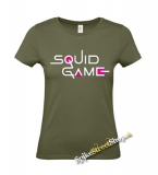 SQUID GAME - Logo Colour Pink - khaki dámske tričko