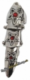 FINGER CLAW - Ring Inverted Pentagram Red- kovový kĺbový prsteň v tvare pazúra