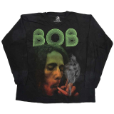 BOB MARLEY - Smoke Gradient - čierne pánske tričko s dlhými rukávmi
