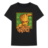 MARVEL COMICS - I am Groot - Groot Square - čierne pánske tričko