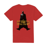 DC COMICS - The Batman Yellow Text - červené pánske tričko