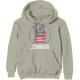 JOHN LENNON - Peace Fingers US Flag - piesková pánska mikina