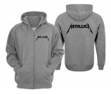 METALLICA - Black Logo - šedá pánska mikina na zips