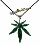 MARIHUANA - Green Leaf - kovový prívesok na krk