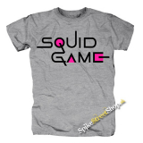 SQUID GAME - Logo Colour Pink - sivé pánske tričko
