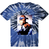 2 PAC - TUPAC - Blue Photo Swirl - modré pánske tričko