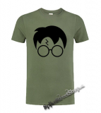 HARRY POTTER - Glasses Bold Crest - olivové pánske tričko