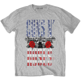 GUNS N ROSES - US Flag in Logo - sivé pánske tričko