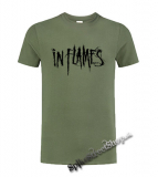 IN FLAMES - Logo - olivové pánske tričko