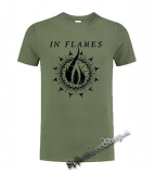 IN FLAMES - Sign - olivové pánske tričko
