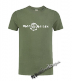 IRON MAIDEN - Logo - olivové pánske tričko