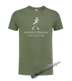 JOHNNIE WALKER - Keep Walking - olivové pánske tričko