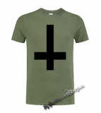 KRÍŽ - Obrátený - olivové pánske tričko