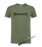 MEGADETH - Logo - olivové pánske tričko