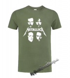 METALLICA - Black Portrait Band Album - olivové pánske tričko