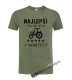 NAJLEPŠÍ TRAKTORISTA V OBCI - olivové pánske tričko
