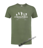 ONE REPUBLIC - Logo & Band - olivové pánske tričko