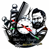 BARBER SHOP - Hair In The Right Hands - vinylové nástenné hodiny