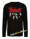 SLIPKNOT - Red Logo Band - čierne pánske tričko s dlhými rukávmi