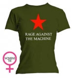 RAGE AGAINST THE MACHINE - Star Skinny T-shirt - zelené dámske tričko