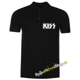 KISS - Logo White - čierna pánska polokošeľa