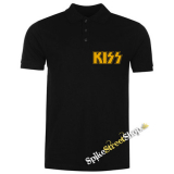 KISS - Logo Yellow - čierna pánska polokošeľa