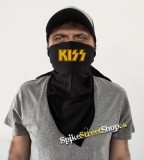 KISS - Logo Yellow - čierna bavlnená šatka na tvár