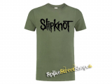SLIPKNOT - Logo Black - olivové pánske tričko