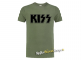 KISS - Logo Black - olivové pánske tričko