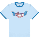 RUN DMC - Hollis Crew - modré pánske tričko