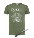 QUEEN - Logo - olivové pánske tričko