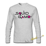 SQUID GAME - Logo Colour Pink - šedé pánske tričko s dlhými rukávmi