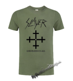 SLAYER - God Hates Us All - olivové pánske tričko