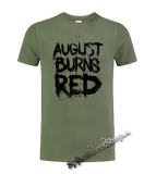 AUGUST BURNS RED - Big Logo - olivové detské tričko
