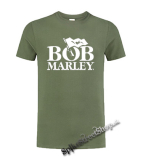 BOB MARLEY - Logo & Flag - olivové detské tričko